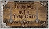 KIYIYZER Definitely Not A Trap Door Door Mat Funny Entrance Welcome Outdoor Indoor Mats Home Decor Housewarming Gift 17 x 29 Inches
