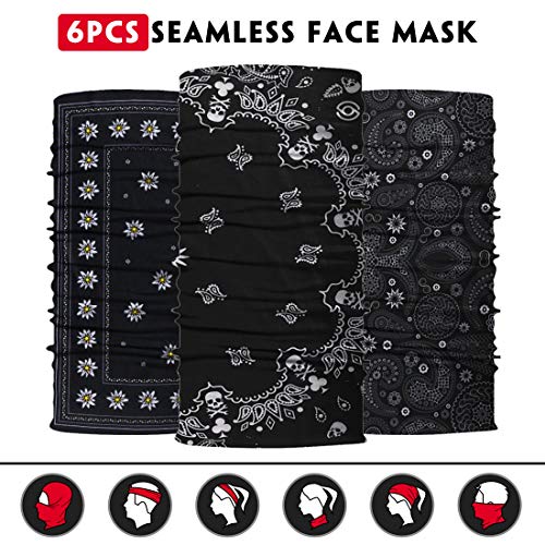 Image of Venswell Neck Gaiter Face Mask Men Women,Seamless Bandana Rave Face Cover Scarf Mask,Balaclava,Headband, Head Wrap,Headwear