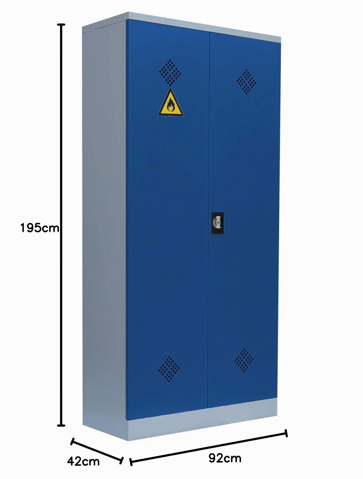 Lüllmann Umweltschrank montiert und verschweißt Gefahrstoffschrank Pflanzenschutzschrank Chemikalienschrank Spritzmittelspind 566251 lichtgrau/enzianblau 1950 x 920 x 420 mm (H x B x T)