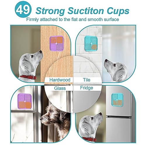 Image of 2PCS Licking Mat for Dogs with Suction Cups, Premium Lick Pad for Anxiety Relief, Slow Feeder Dog Bowls, Perfect for Bathing, Grooming and Training