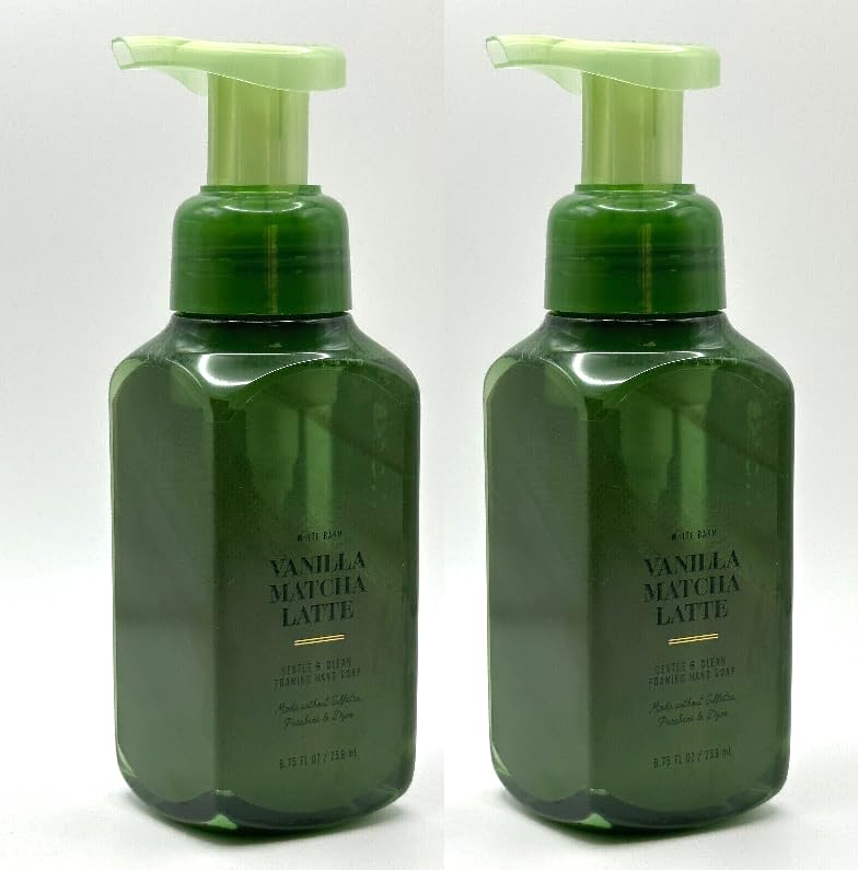 Bath & Body Works Jabón de manos suave espumoso Vanilla Matcha Latte 8.75 onzas líquidas, paquete de 2