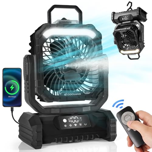 Odoland Portable Misting Fan with Light, 30000mAh...