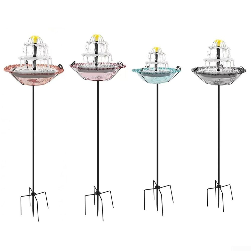 Hasaller Bird Bath Fountain Outdoor Solar Powered Bird Baths Fountain Solar Birds Bath Fountains with Stand for Garden Patio Lawn Garden Decor for Outdoor Lightweight Courtyard(Purple)