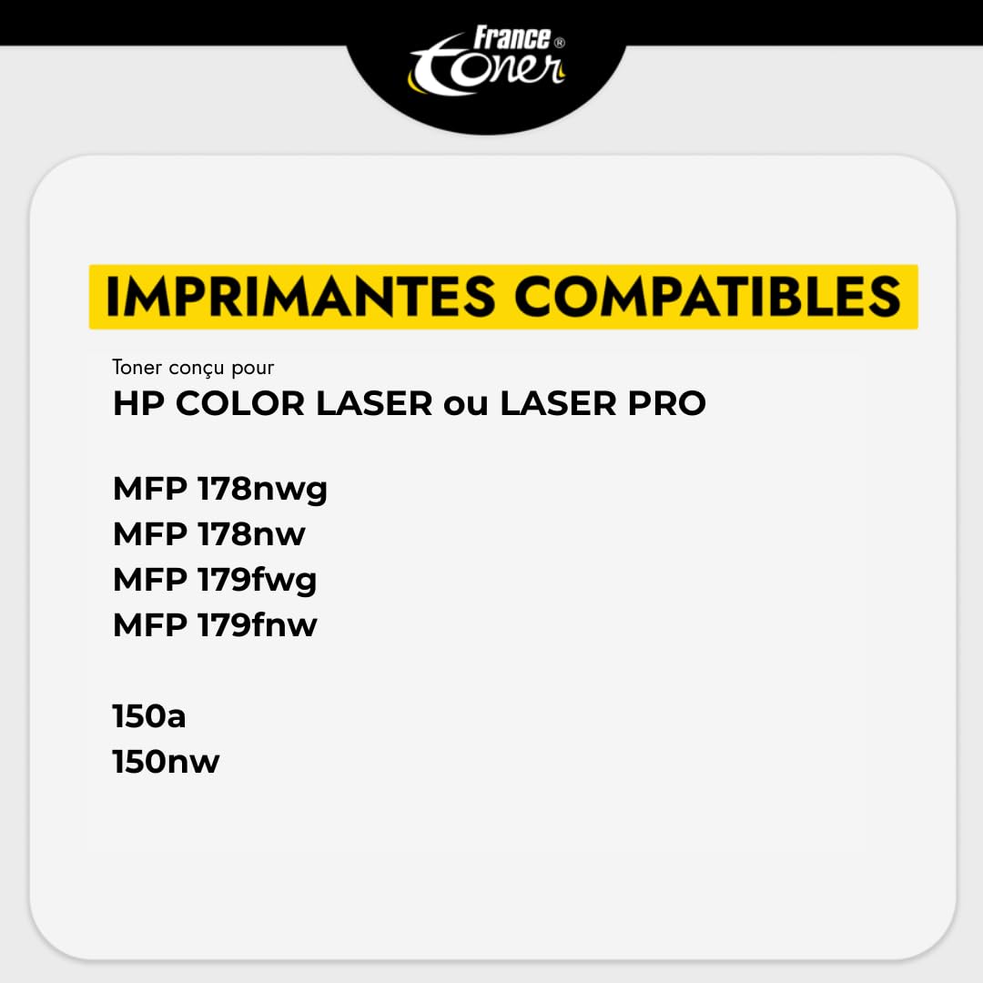 117A 4 Toners Compatibles pour HP Color Laser MFP 178nw 179fnw