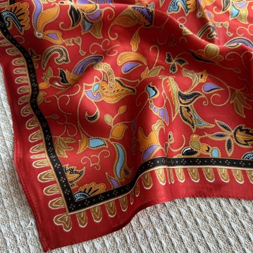 Image of ANDANTINO 100% Mulberry Silk Scarf -21 inch Square Neckerchief with Gift Packed