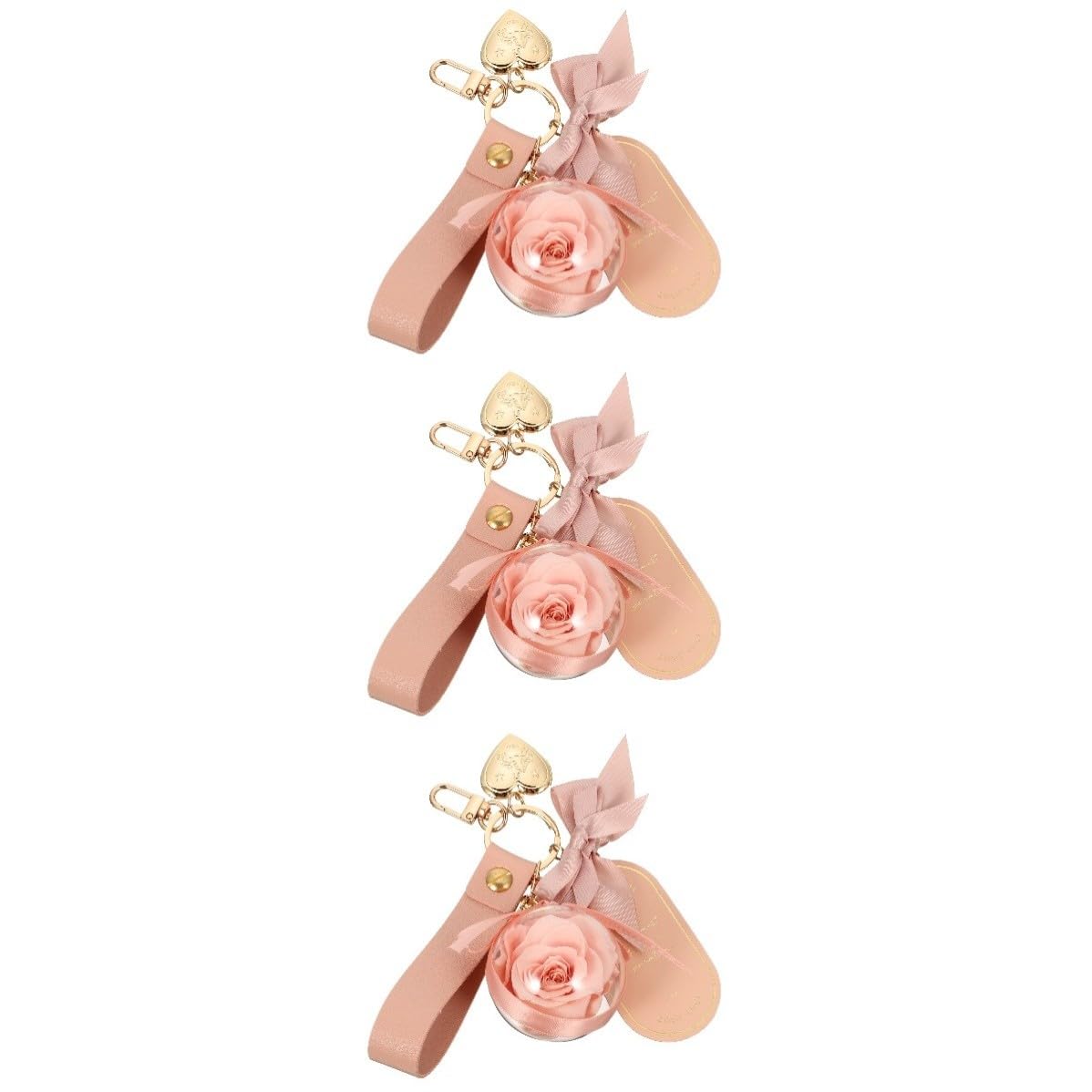 Didiseaon 3 Stück Rosenmotiv Schlüsselanhänger mit Schnalle für Taschen und