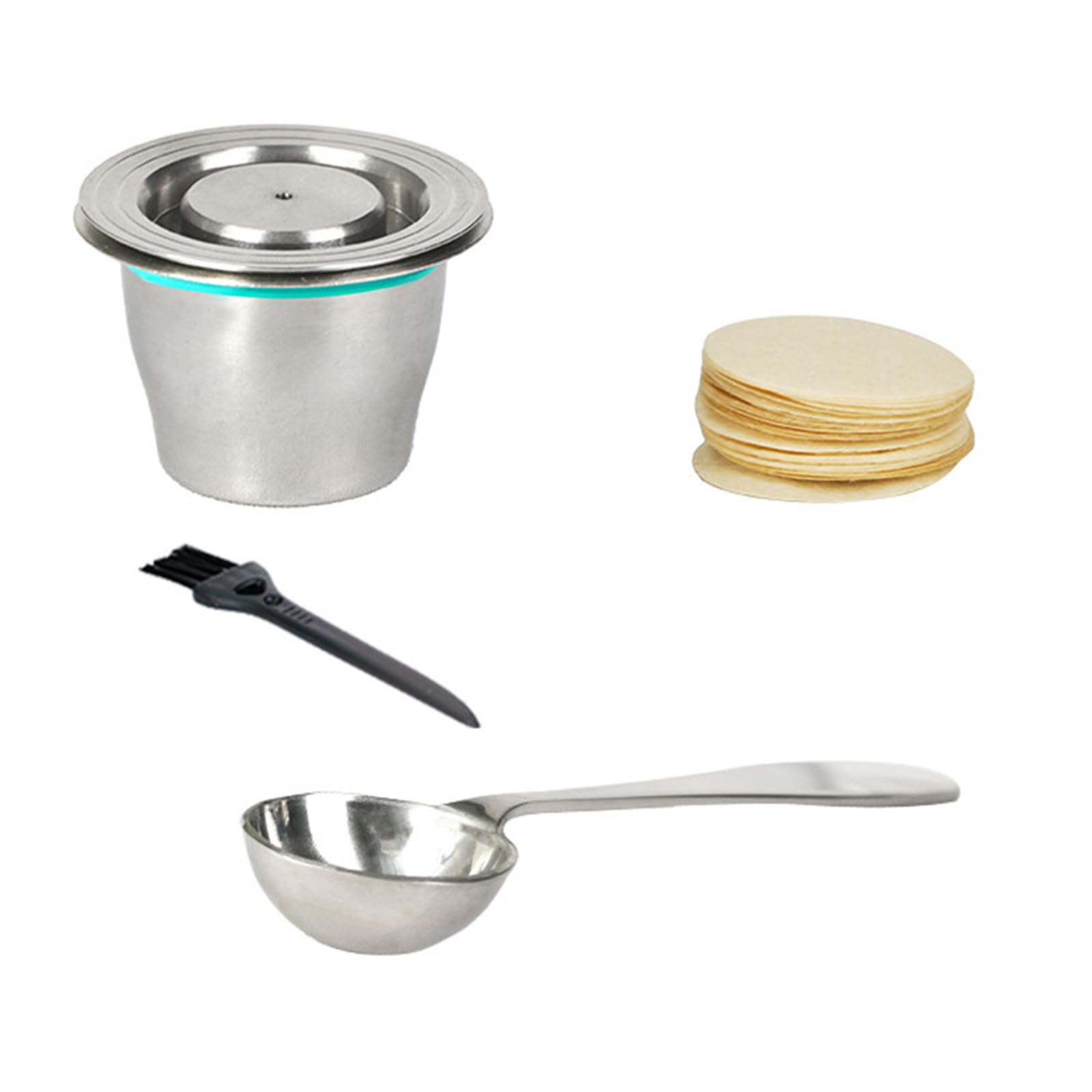 VlHpnpe Stainless Steel Coffee Cup Accessories Filter Sheets Coffee Powder Tamper Suitable for Effective Efficiency Stainless Steel Pods Filter