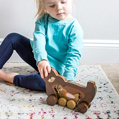 Image of Jack Rabbit Creations Inc Big & Little Wooden Push Toy Otter