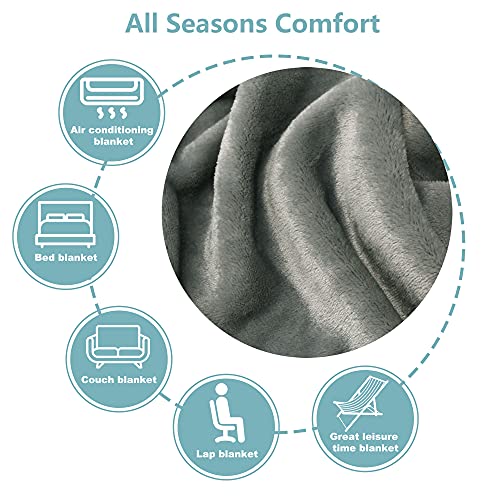Image of NANPIPER Fleece Blankets, Super Soft Flannel Fuzzy Blanket for Couch, Luxury Cozy Lightweight Microfiber Dog Blanket-Throw Size,Grey