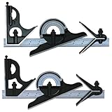 STARRETT 4 Piece Combination Square Set - Model: 434-12-4R Blade Length: 12' Protractor Head Type:...