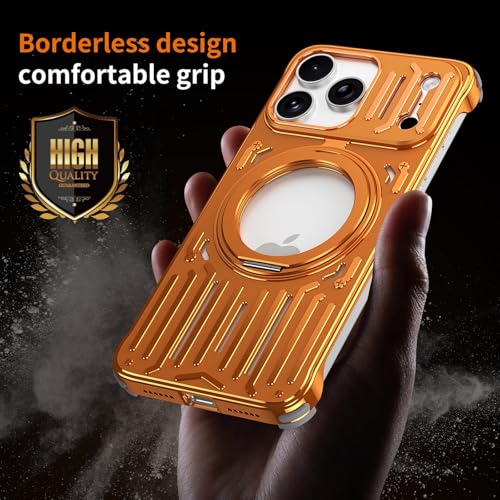 Coque iPhone Air orange avec anneau support et cadre bumper en métal antichoc