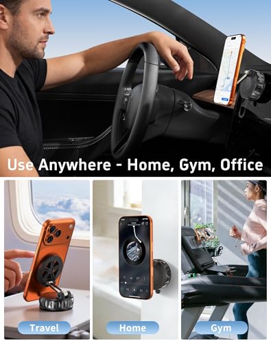 2026 Upgraded Car Phone Holder for Magsafe [125+ LB Strongest Suction & 3000gf Strongest Magnetic] 360° Adjustable Car Phone Mount, Phone Holders for Your Car for iPhone 17 Pro Max 16 15 14 13 12 Plus - image 8