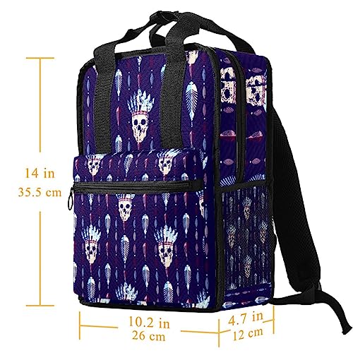 Sac à dos garçon tête de mort multicolore réglable bohème - 5