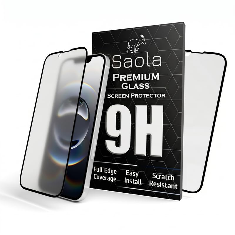 Image of Saola HD Matte Tempered Glass With 18H Hardness For Apple Iphone 16e (PACK OF 1) with Hassle-less Installation Kit. Full screen Coverage. 6.1 inch