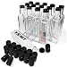 Quadra Bottles 8.5 Oz 15 Sets of Premium Commercial Grade Glass Square Bottle + Leak Proof Airtight Plastic Screw Cap Lids with Foam Liner - European Marasca 8.5 oz Bottle (Black 15Sets 8.5oz 250ml)