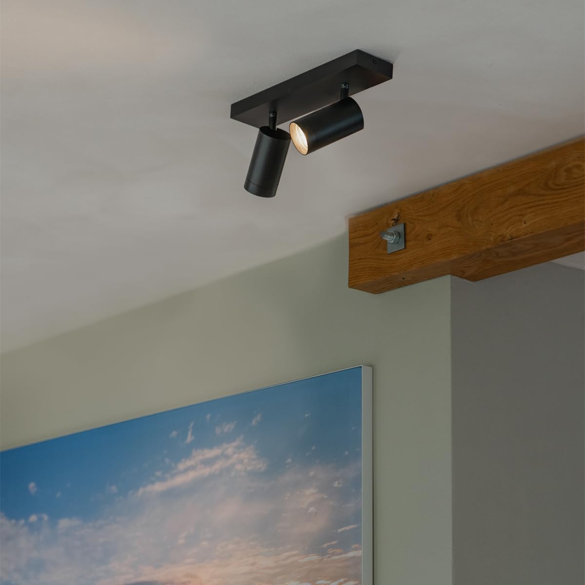 Qazqa jeana luxe - Faretto da soffitto/parete Moderno - 2 luce - L 32 cm - Nero - Moderno - Soggiorno I Camera da letto I Sala da Pranzo I Cucina