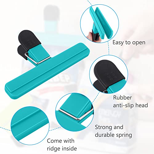 Image of AUAUY Large Chip Bag Clips, 6Pack Kitchen Clips for Refrigerator Food Storage Packages, Snack Bags, Photos, Assorted Color Food Bag Clips Plastic Heavy Duty Seal Grips