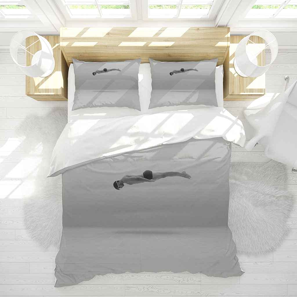 Housse De Couette 140x200 Cm Motif Piscine 3D - Microfibre Douce Réversible - Avec 1 Taie D'oreiller 65x65 Cm - 3