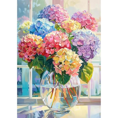 MEIYUDA Kits de arte de pintura de diamantes 5D con flores para adultos, kit de pintura de diamantes, arte de cristal redondo completo, decoración de pared del hogar