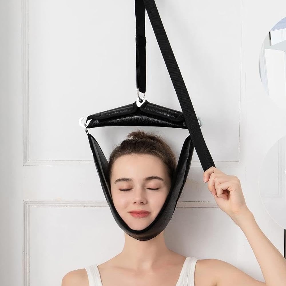 Dispositivo de tracción cervical para uso doméstico, dispositivo de tracción cervical sobre la puerta, dispositivo de tracción cervical para