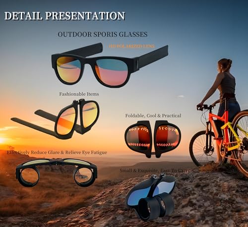 Mens Sunglasses Polarized,Youth Baseball Square Sunglass Black For Boys，Running Lightweight Fashion Shades For Women，Folding Flexible Wrist Sunglasses For Cycling Fishing Sporting-3 pairs3