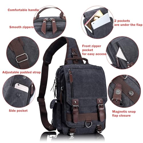 Image of Leaper Messenger Bag Water-Resistant Sling Bag Cross Body Bag Shoulder Bag