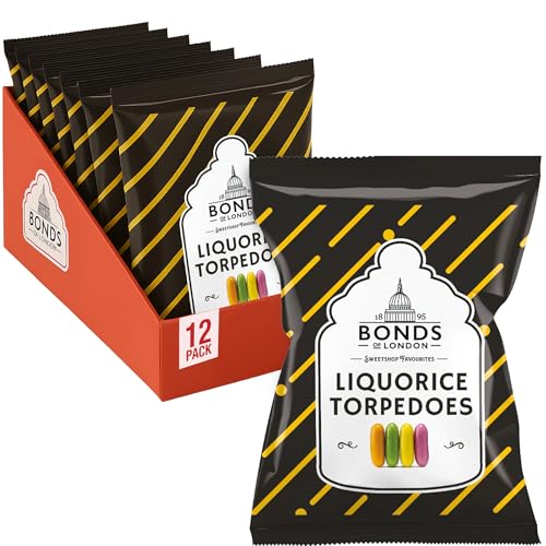 Bonds of London Liquorice Torpedoes Bags 120 g (Pack of 12)
