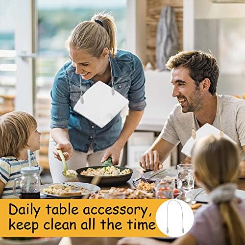 SwirlColor Napkin Holder Napkin Clips Chains, Metal Silver Gold Neck Chain Napkin Chains Dinner Accessory for Women Men 48cm 4pcs