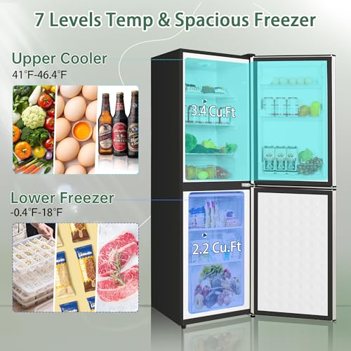 Rosmena REFRIGERATOR Fridge With Large Freezer, Double Door Rv Refrigerator thumb #1