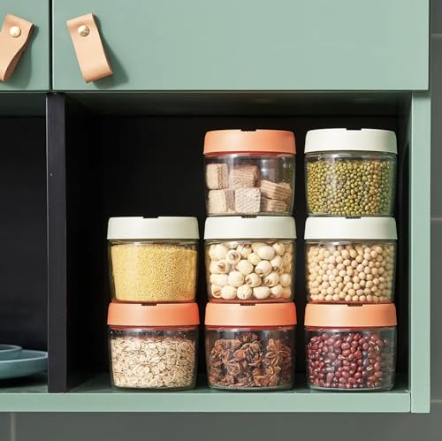 Image of HOMIES Kitchen Airtight Storage Jars Glass Moisture-proof Storage Box Grain Kitchen Storage Containers Canister, 500 ml (SET OF 3)