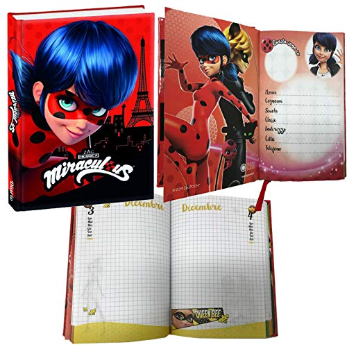 Miraculous LadyBug – Diario escolar no fechado – Colección escolar 2019-20 dimensiones 18,5 x 13,5 aprox.