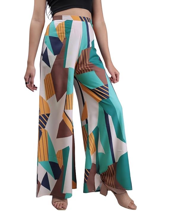 Stylish Highly Flared Palazzo Pants | Loose-fit Trousers for Women-image-26