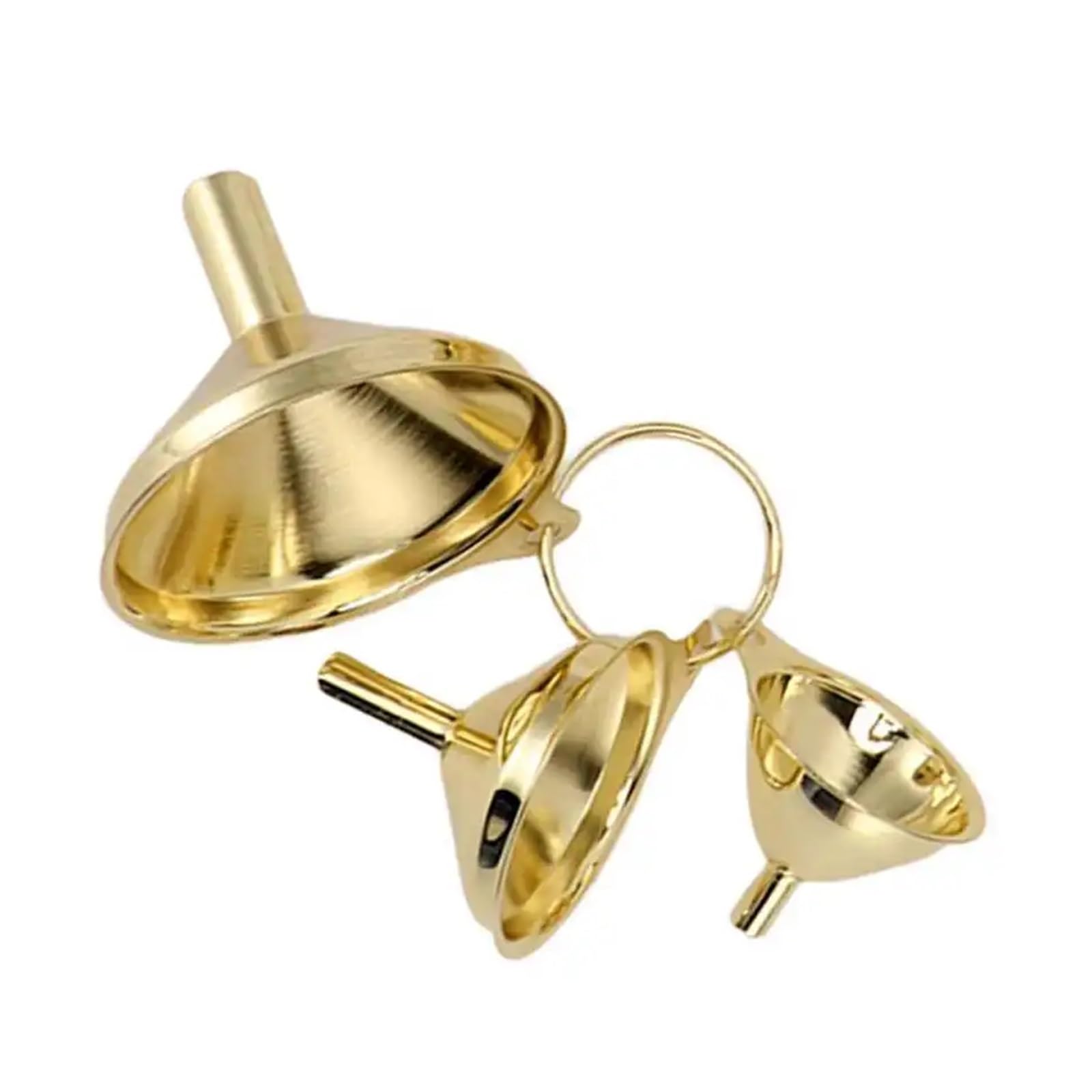 Imbuto in acciaio inox Confezione da 3 imbuti in acciaio inossidabile dorato for olio da cucina in metallo liquido for utensili da cucina for conserve