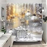 Photo Gallery tenda da doccia 200x200 "buon natale",decorazione da bagno con motivo glitterato a forma di palla/regali/stelle di natale,tenda da bagno bianca con ganci,impermeabile,lavabile,ad asciugatura rapida,2 Photo Gallery tenda da doccia 200x200 "buon natale",decorazione da bagno con motivo glitterato a forma di palla/regali/stelle di natale,tenda da bagno bianca con ganci,impermeabile,lavabile,ad asciugatura rapida,2