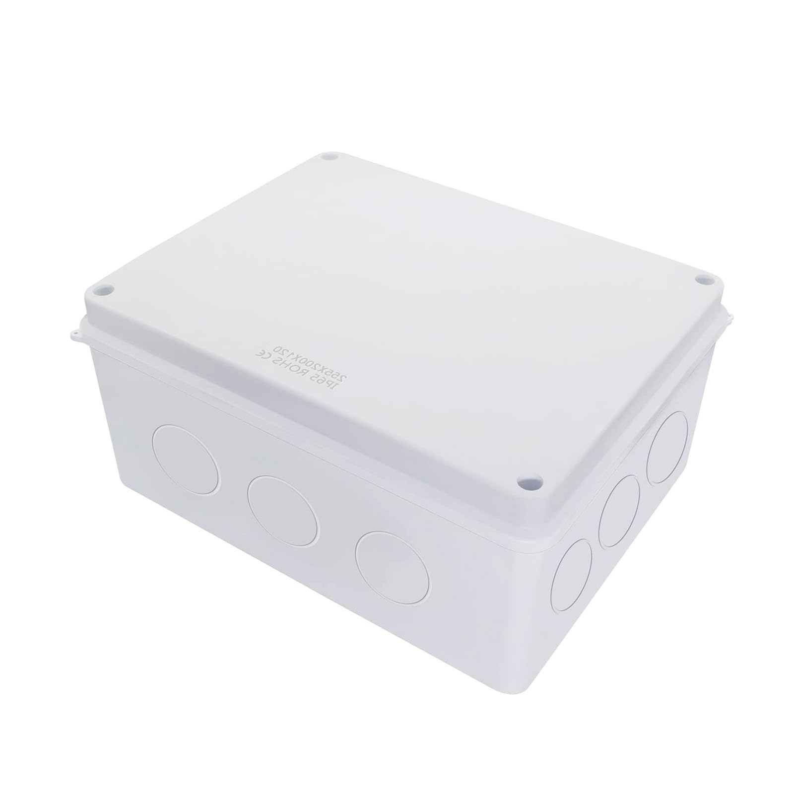 Unifizz IP65 Junction Box 255x200x80mm ABS Waterproof Junction Box Dustproof Indoor Outdoor Box Cable Connection Protective Enclosure Reserved Hole