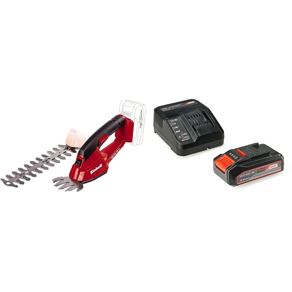 Einhell GE-CG 18 Li - Solo, Çim ve Çalı Makası ve Einhell 18V 2,5 Ah PXC Starter Kit (Başlangıç Seti)