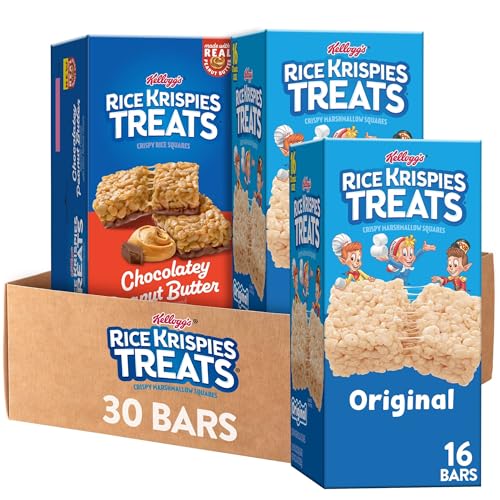 Rice Krispies Treats Crispy Rice and Marshmallow Squares, Kids Snack