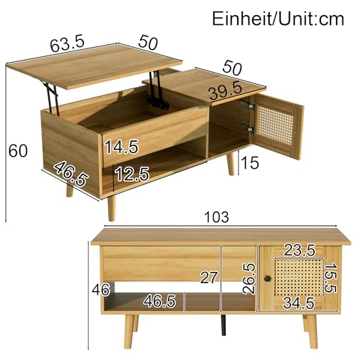 Mesa elevable pequeña Anself para ahorrar espacio en salones estrechos 3