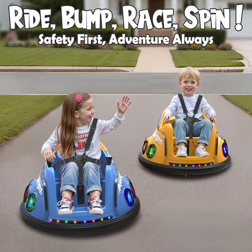 Image of ANPABO 12V Bumper Car for Toddler, w /Remote Control, 360 Spin, Blue