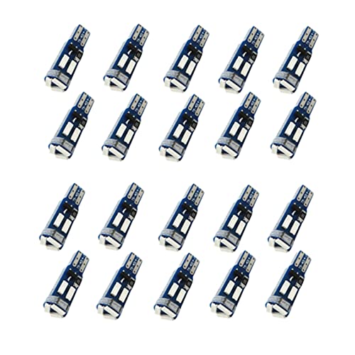 WLJH 40 Pack T10 & T5 LED Bulbs With Sockets, 194/168/W5W/2721/74, Non-Polarity, Dimmable, for Interior Dash Gauge, Dome, Map, Vanity Mirror, Glove Box,Trunk,License Plate Lights, 300 LM Blue