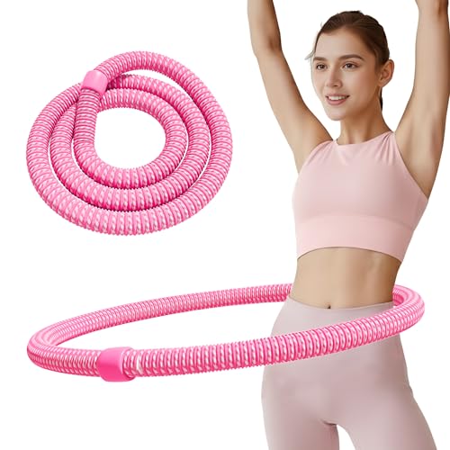 Image of Weighted Soft Spring Hula Hoop for Adults, 3.3 lbs Foldable for Home and Travel, Portable Slimming Fitness Hoop for Weight Loss, Waist-Friendly Design, Upgraded Closed Silent Version