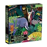 Mudpuppy Jungle Illuminated 500 Piece Glow in the Dark Jigsaw Puzzle for Kids and Families, Family Puzzle with Glow in the Dark Jungle Theme