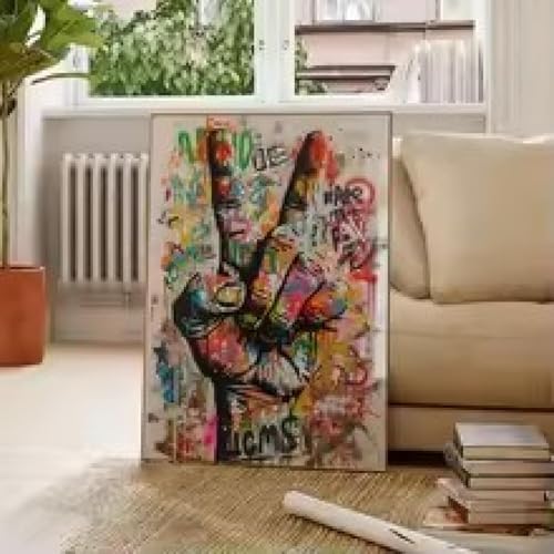 Street Graffiti abstrait et peinture sur toile moderne Pop Art décoration murale 70x90cm