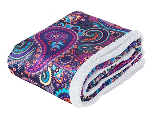 HOME DREAM farbbrillante Paisley Kuscheldecke Decke Tagesdecke Wohndecke...