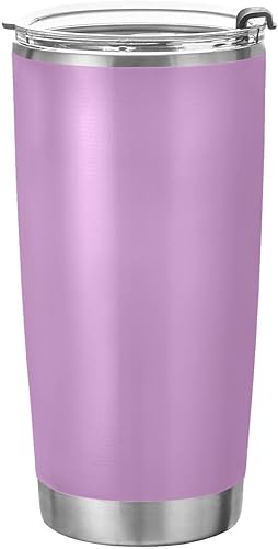 Botella de agua con aislamiento al vacío de acero inoxidable morado liso, color ciruela, tapa a prueba de fugas y tazas de café con popote para