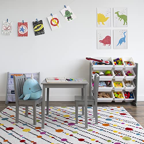 Image of Humble Crew Toy Storage Organizer with 12 Removable Storage Bins for Kids Playroom, 4-Tier Toddler Toy Organization, Grey /White