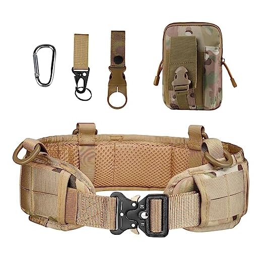 Rainbow_Road Ceinture tactique pour homme Ceinture militaire Ceinture ajustable en nylon avec boucle en métal et pochette tactique en molle pour homme et femme Sports de plein air Camping Chasse (CP)