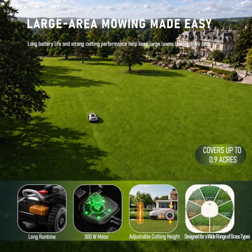 Image of L2500-NEO Robot Lawn Mower for 0.9 Acres, NetRTK + AI Vision Lawnmower Robot, Wi-Fi HaLow Connectivity, No Boundary Wire, AI Obstacle Avoidance, App Control, 60dB Quiet, Multi-Zone Management