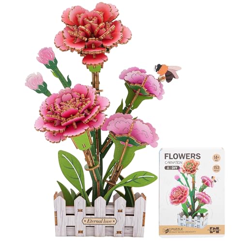 Kit de puzzle 3D - Fleur en bois DIY -