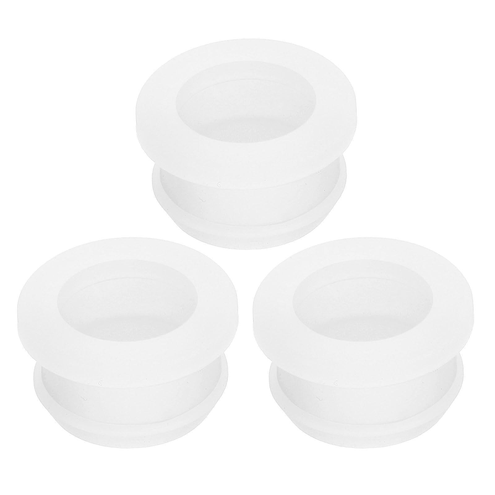sourcing map 3Pcs Rubber Grommets 20mm Drill Hole, 16mm ID Hole Top Hat Grommet Black Silicone Rubber Hole Plug Gasket for Wiring, Automotive, Clear
